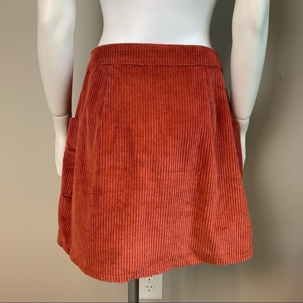 Charlotte Russe Corduroy Mini Skirt Rust Medium - Picture 5 of 12